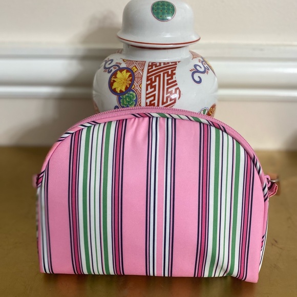 Ralph Lauren striped cosmetic makeup travel case - Picture 2 of 7